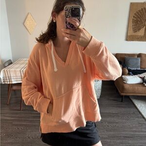 American Eagle Peach V-Neck Hoodie